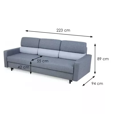 Schlafsofa DALINA - grau / hellgrau