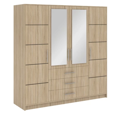 Viertüriger Kleiderschrank 196 AGNESA – Sonoma-Eiche