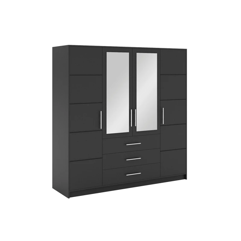 Viertüriger Kleiderschrank 196 AGNESA - Graphit