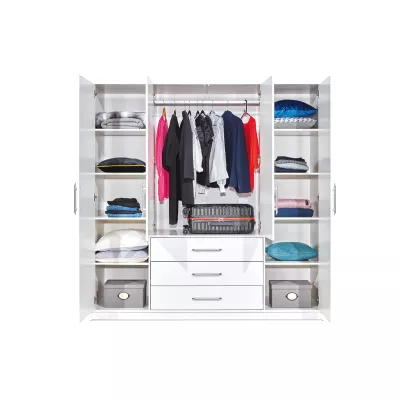 Viertüriger Kleiderschrank 196 AGNESA - Graphit