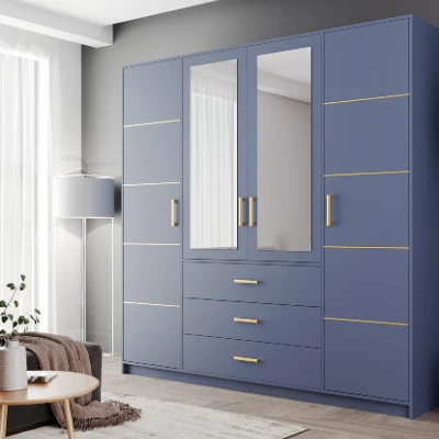 Hoher Kleiderschrank 196 AGNESA – blau