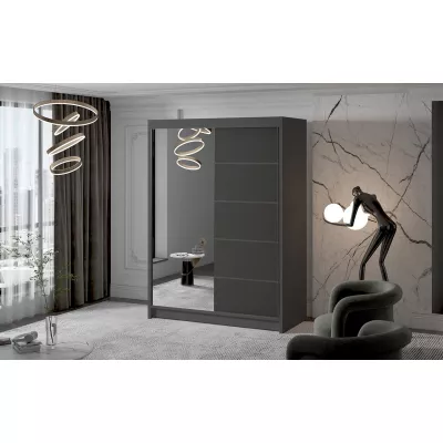 Zweitüriger Kleiderschrank mit Spiegel NICA – Breite 150 cm, schwarz