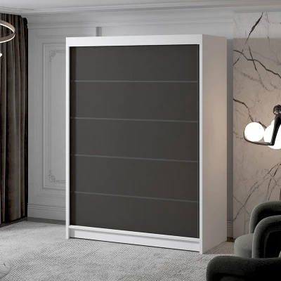 Zweitüriger Kleiderschrank NICA – Breite 150 cm, weiß/schwarz