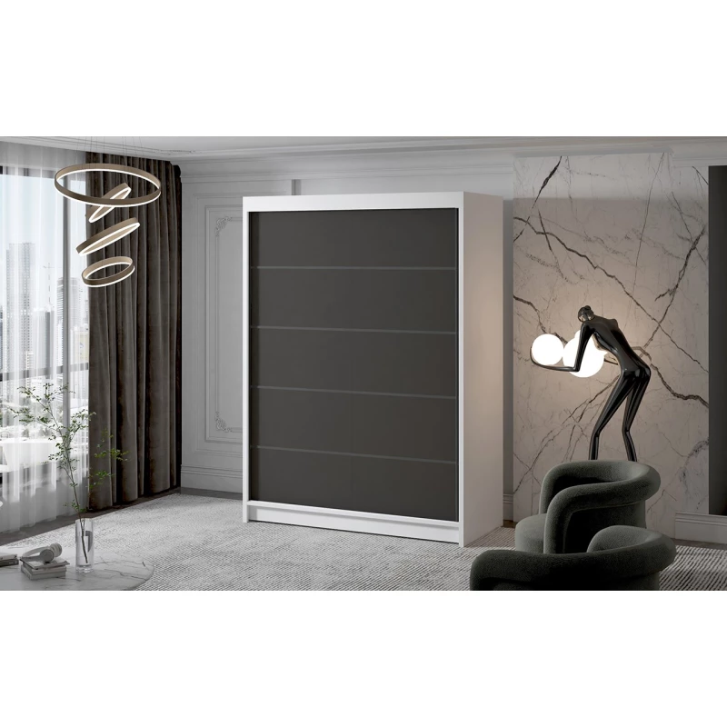 Zweitüriger Kleiderschrank NICA – Breite 150 cm, weiß/schwarz
