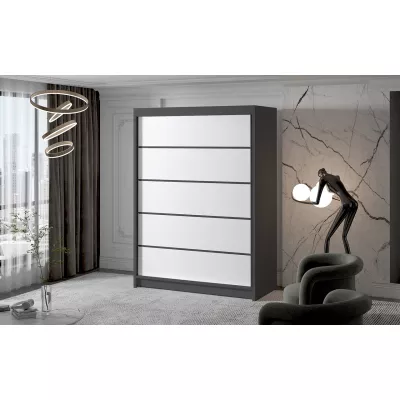 Zweitüriger Kleiderschrank NICA – Breite 150 cm, schwarz/weiß