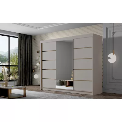 Kleiderschrank mit Spiegel MILINA - 250 cm, Kaschmir