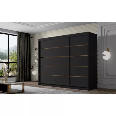 Kleiderschrank MILINA - 250 cm, schwarz