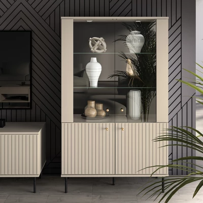Vitrine mit Glasteil FAREL - Kaschmir