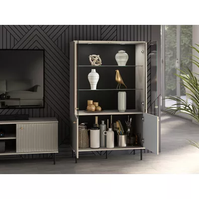 Vitrine mit Glasteil FAREL - Kaschmir