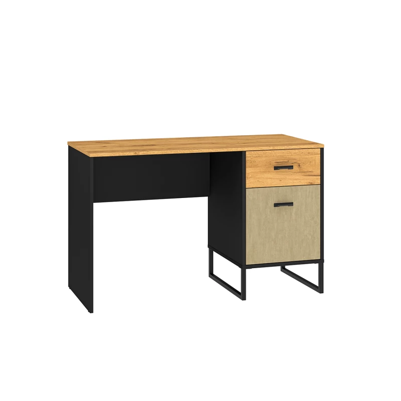 SABEL Schreibtisch - schwarz / Craft Eiche Gold