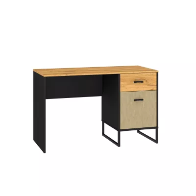SABEL Schreibtisch - schwarz / Craft Eiche Gold