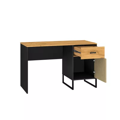 SABEL Schreibtisch - schwarz / Craft Eiche Gold