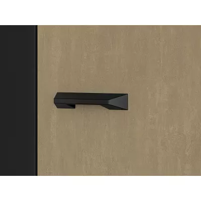 Dreitüriger Kleiderschrank 120 SABEL – Schwarz / Eiche Gold