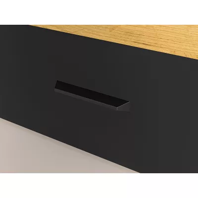 Einzelbett 90x200 SABEL mit Stauraum - Schwarz / Eiche Gold