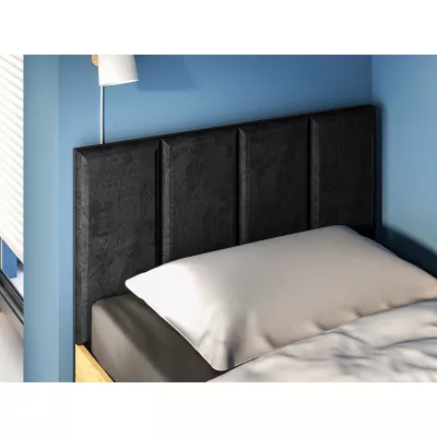 Einzelbett 90x200 SABEL mit Stauraum - Schwarz / Eiche Gold