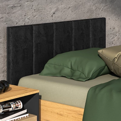 Einzelbett 120x200 SABEL mit Stauraum - Schwarz / Eiche Gold