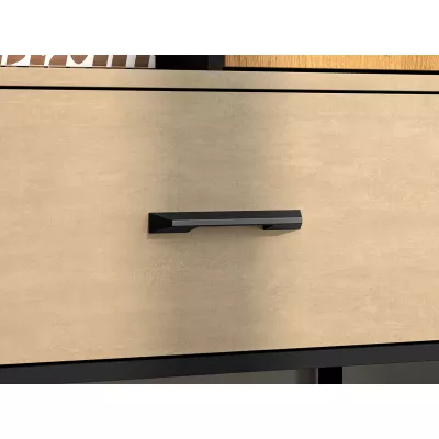 Regal mit Türen SABEL - schwarz / Craft Eiche Gold
