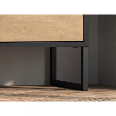 Regal mit Türen SABEL - schwarz / Craft Eiche Gold