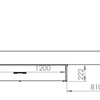 Einzelbett 90x200 SABEL mit Stauraum - Schwarz / Eiche Gold