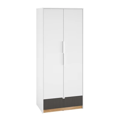 Zweitüriger Kleiderschrank 82 ARANA - weiß / Castello-Eiche / Graphit