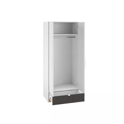 Zweitüriger Kleiderschrank 82 ARANA - weiß / Castello-Eiche / Graphit