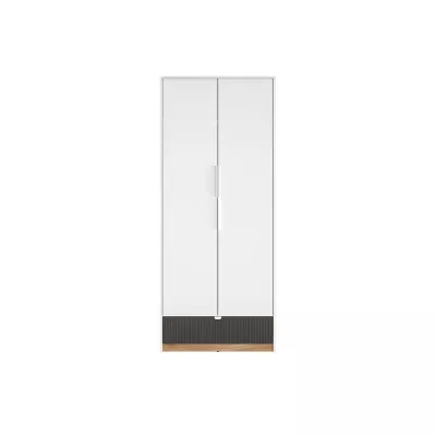 Zweitüriger Kleiderschrank 82 ARANA - weiß / Castello-Eiche / Graphit