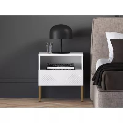 Nachttisch ADELE 2 - weiß / gold