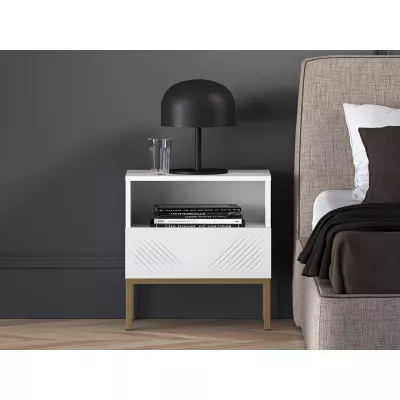 Nachttisch ADELE 3 - weiß / gold