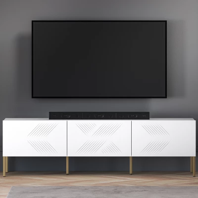 TV-Ständer ADELE 2 - weiß / gold