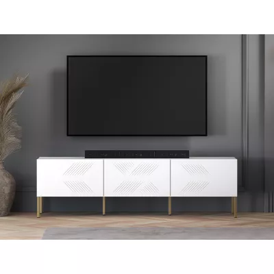 TV-Ständer ADELE 2 - weiß / gold