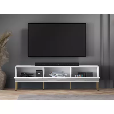 TV-Ständer ADELE 2 - weiß / gold