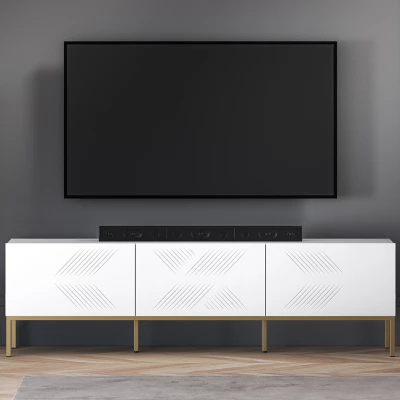 TV-Ständer ADELE 3 - weiß / gold