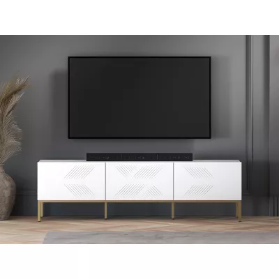 TV-Ständer ADELE 3 - weiß / gold
