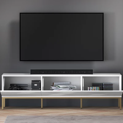 TV-Ständer ADELE 3 - weiß / gold