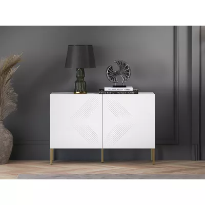 Zweitürige Kommode ADELE 2 - weiß / gold