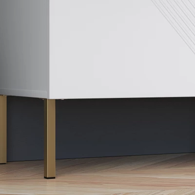 Dreitürige Kommode ADELE 2 - weiß / gold