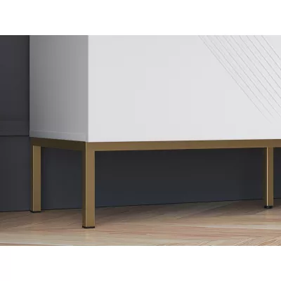 Dreitürige Kommode ADELE 3 - weiß / gold