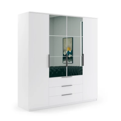 Kleiderschrank 200 JANIKA mit Spiegel - weiß