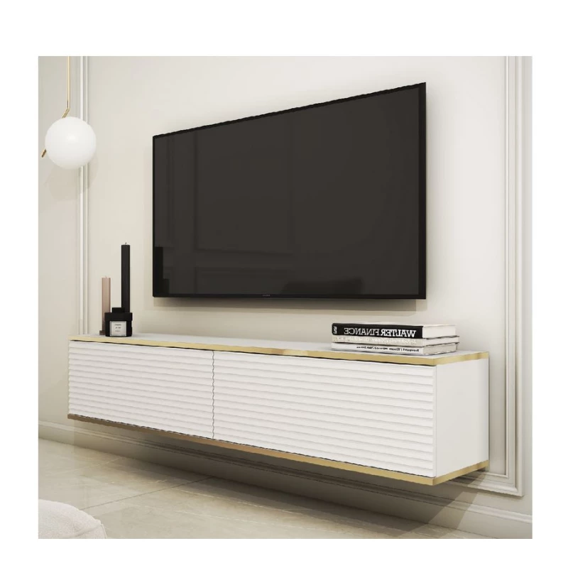 REFUGIO TV-Ständer - 135 cm, weiß