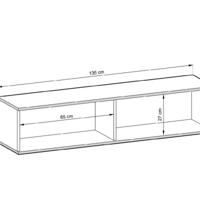 REFUGIO TV-Ständer - 135 cm, grau