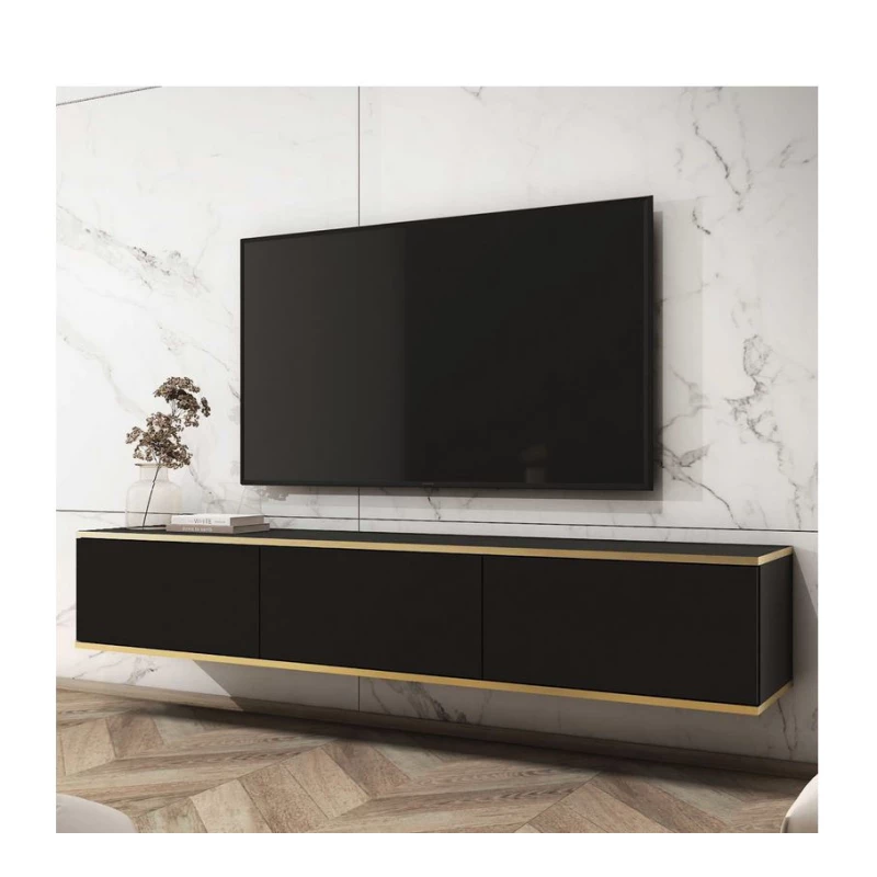 TV-Ständer REFUGIO - 175 cm, schwarz