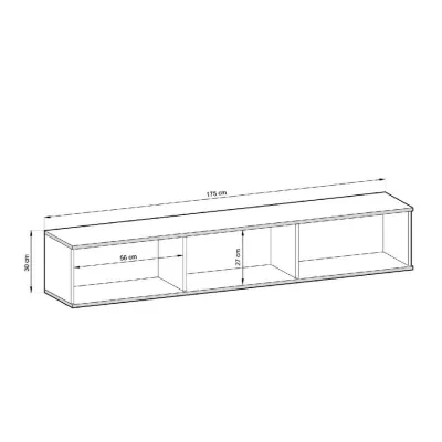 TV-Ständer REFUGIO - 175 cm, grau