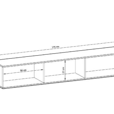 REFUGIO TV-Ständer - 175 cm, schwarzer Marmor / schwarz