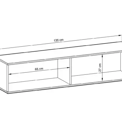 TV-Ständer REFUGIO - 135 cm, schwarz