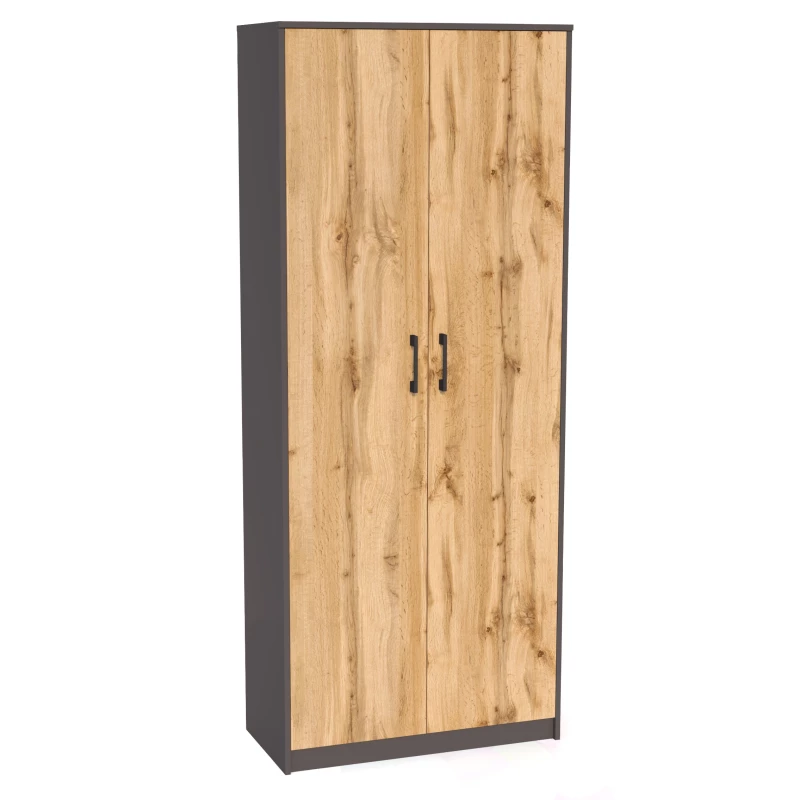 Regalgarderobe 74 LUBA - Graphit / Wotaneiche
