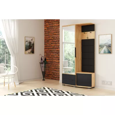Flurwand mit Polsterpaneelen AVA - links