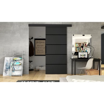 Schiebetür ILAS 6 – Breite 86 cm, schwarz
