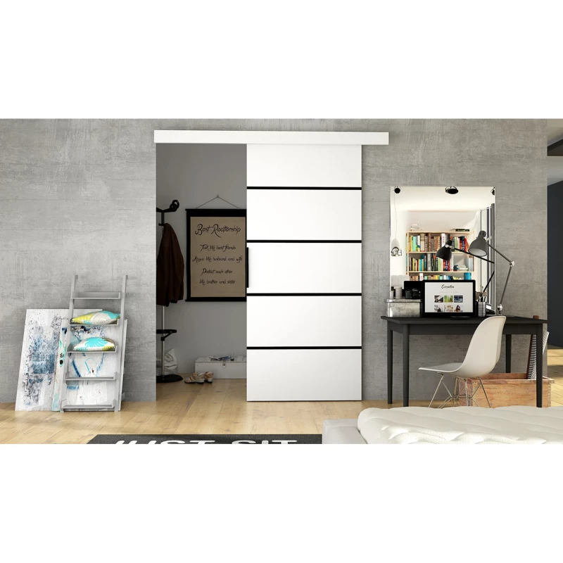 Schiebetür ILAS 6 – Breite 86 cm, weiß