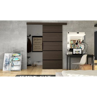 Schiebetür RUBEN 6 – Breite 76 cm, braun