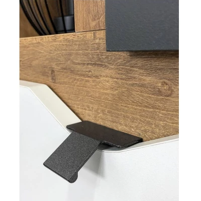 Zweitüriger Kleiderschrank 90 cm LARNAKA - goldene Eiche / weiß / graphit